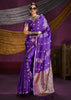 True Purple Banarasi Satin Silk Saree