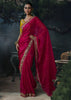 Raspberry Pink Embroidered Designer Saree