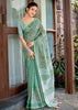 Mint Green Woven Linen Silk Saree