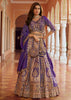 Purple Banarasi Silk Embroidered Lehenga