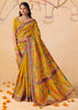 Honey Yellow Designer Embroidered Saree