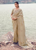 Elegance Ivory Woven Embroidered Tissue Silk Saree