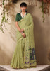 Pista Green Woven Cotton Silk Saree