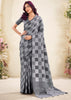 Slate Grey Woven Linen Silk Saree