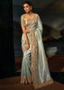 Mint Blue Embroidered Silk Saree