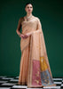 Peach Woven Cotton Jamdani Saree