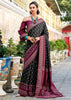 Phantom Black Woven Soft Silk Saree