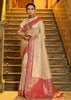 Raspberry Pink Woven Banarasi Brocade Silk Saree With Overall Jaal