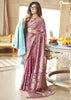 Orchid Purple Printed Georgette Silk Saree