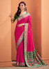 Magenta Pink Woven Banarasi Patola Silk Saree