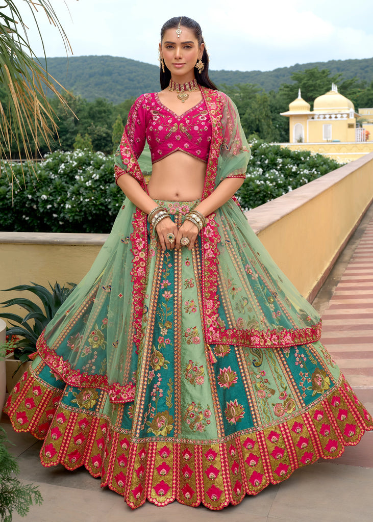 Emerald Blush Embroidered Lehenga