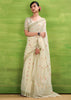 Off White Woven Linen Silk Saree
