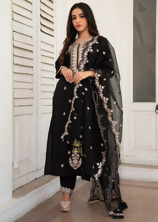 Onyx Bloom Filigree Black Suit Set (10702833418433)