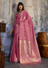 Mauve Pink Woven Banarasi Satin Silk Saree
