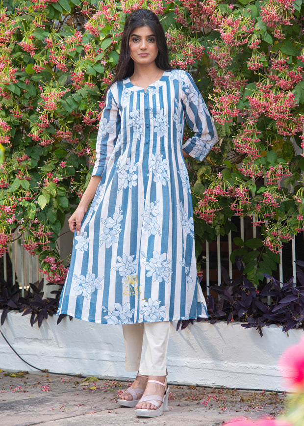 Azure Line Bloom Cotton Suit Set (10702044430529)