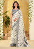 Lily White Woven Linen Silk Saree