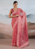 Flamingo Pink Woven Cotton Saree