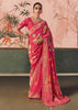 Paradise Pink Woven Georgette Bandhej Saree