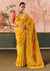 Haldi Yellow Woven Georgette Bandhej Saree