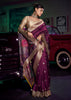 “Exclusive Offer” : Wine Purple Woven Banarasi Silk Saree With Embroidered Blouse