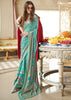 Ceramic Blue Printed Georgette Silk Saree