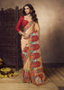 Beige And Maroon Woven Soft Silk Saree
