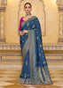 Princess Blue Woven Banarasi Silk Saree