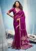 Wine Purple Woven Cotton Silk Saree