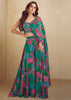 Garden Green Flowing Indo-Western Set