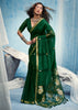 Hunter Green Woven Cotton Silk Saree