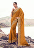 Dusky Orange Woven Embroidered Satin Silk Saree