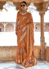 Burnt Orange Printed Soft Silk Saree