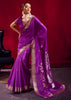 Magic Purple Banarasi Satin Linen Silk Saree