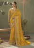 “Exclusive Offer” : Golden Yellow Woven Embroidered Silk Saree