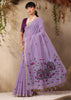 Lavender Purple Woven Cotton Silk Saree