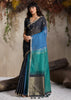 Blue Woven Cotton Silk Saree