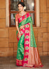 Green & Red Woven Banarasi SIlk Saree
