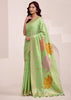 Pista Green Woven Linen Silk Saree