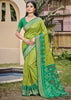 Lime Green Woven Patola Silk Saree
