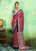 Scarlet Red Printed Satin Silk Saree