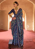 Navy Blue Printed Patola Silk Saree
