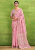 Dusky Pink Woven Linen Silk Saree