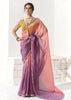 Purple And Pink Designer Organza Tissue Silk Saree