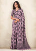Lilac Purple Woven Linen Silk Saree