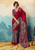 Maroon Printed Satin Silk Saree