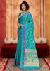 Ceramic Blue Woven Banarasi Silk Saree