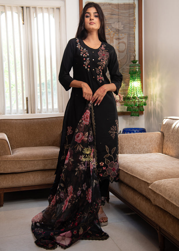 Noir Blossom Embroidered Suit (10702852128961)