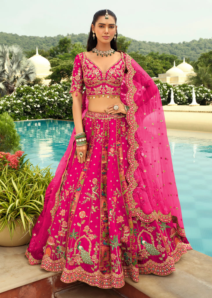 Queen Pink Embroidered Stitched Designer Lehenga