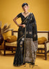 Pirate Black Banarasi Satin Silk Saree