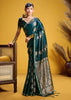 Pacific Green Banarasi Satin Silk Saree